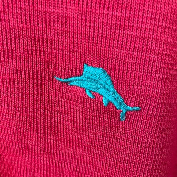 Tommy Bahama Quarter Zip Red Pullover Sailfish L - Picture 5 of 8